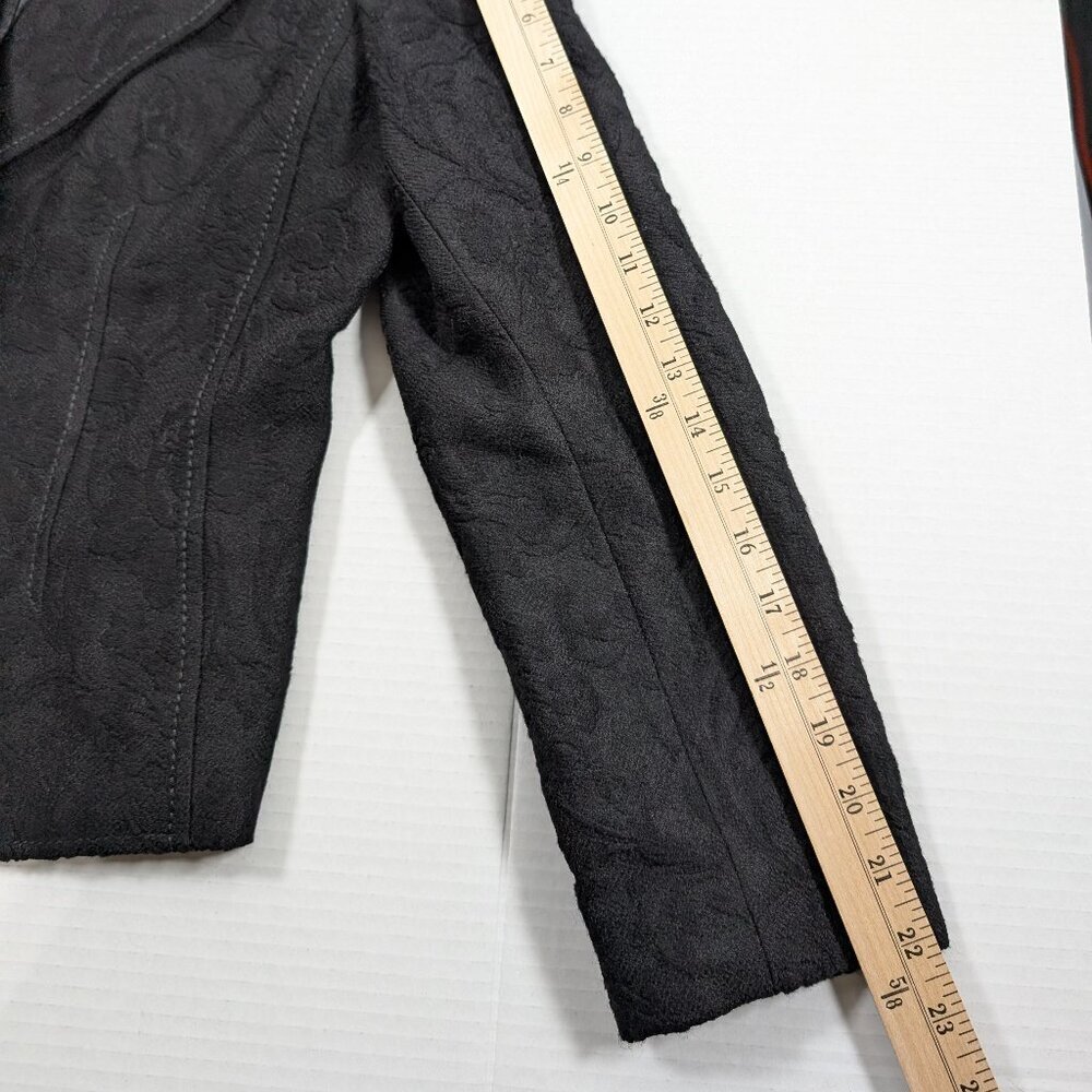 Ann Taylor Brocade Jacket Womens 6P black Wool Blend - Picture 6 of 10